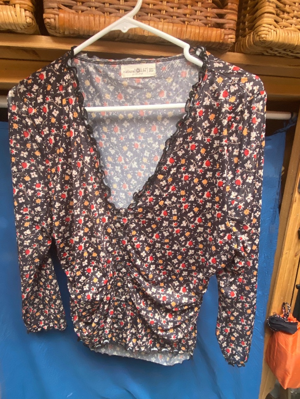 Black and Floral Blouse